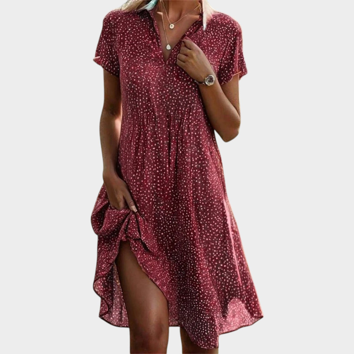 Women’s Midi Dress Relaxed Fit Floral Print Flowing
