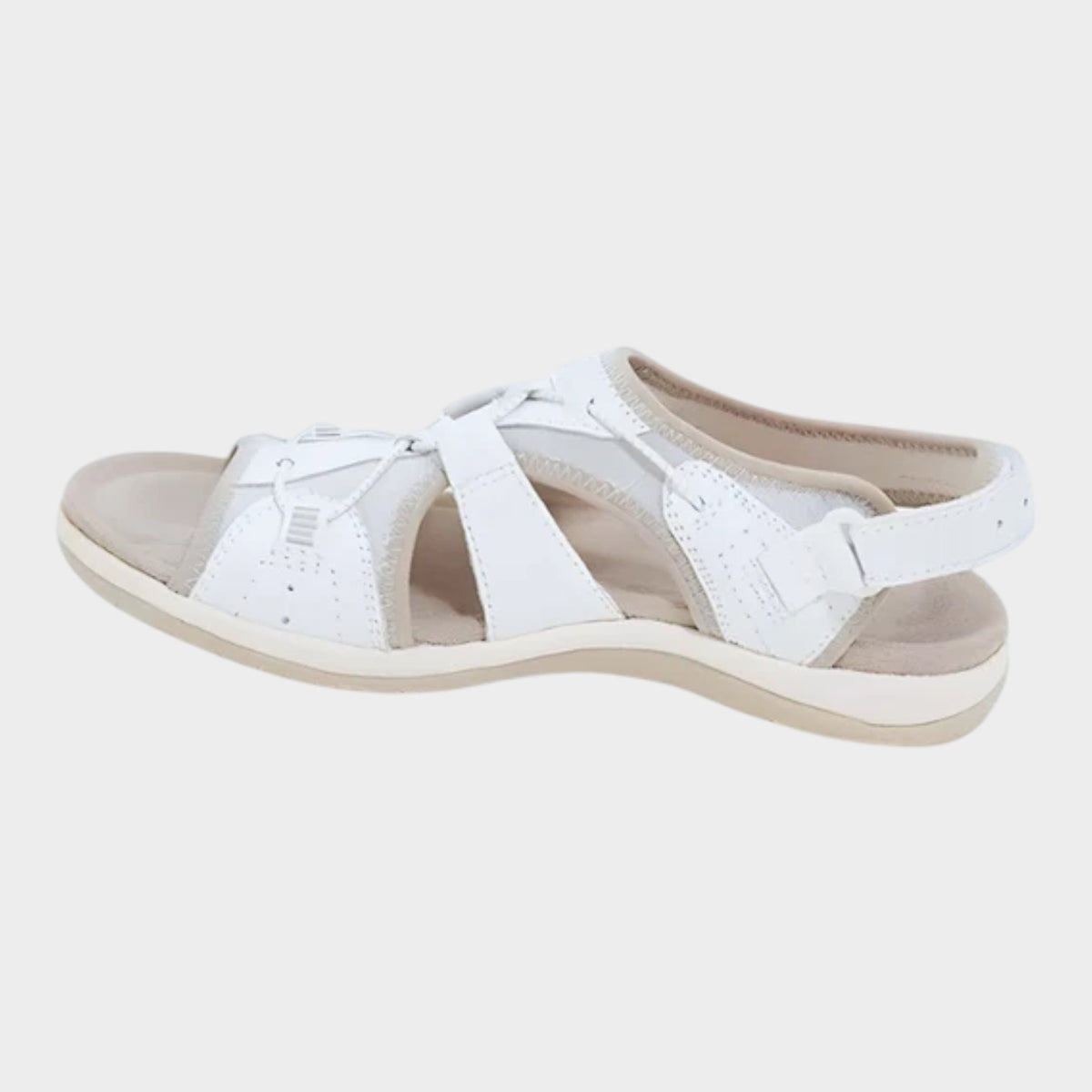 Women’s Orthopedic Sandals Leather Adjustable Velcro Strap Cushioned Sole