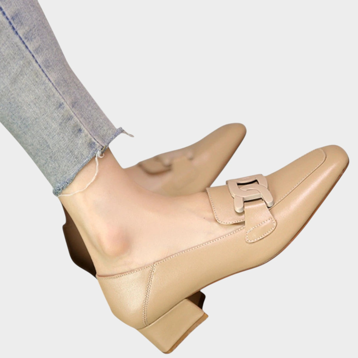 Women’s Heeled Loafers Leather Orthopedic Non-Slip