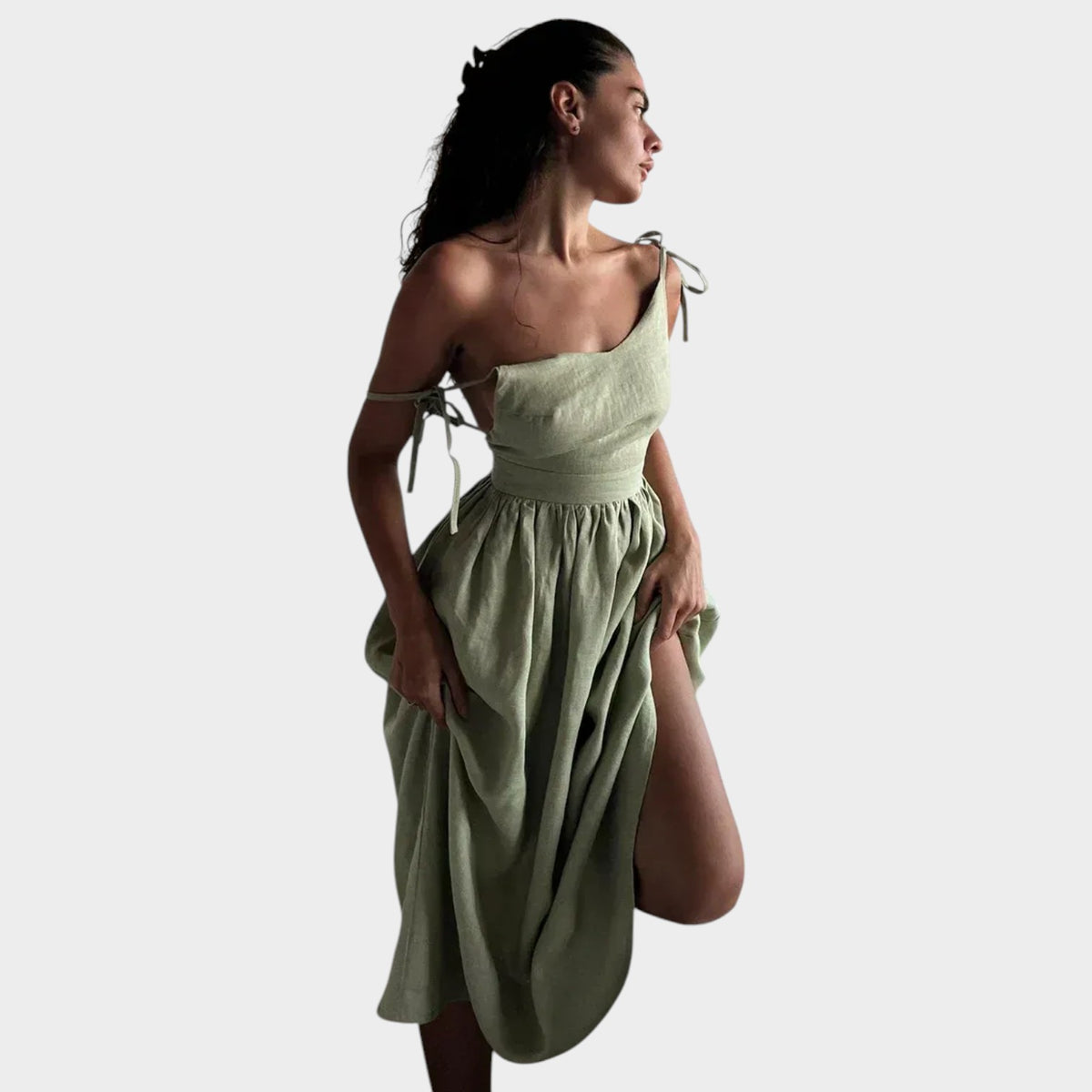 Women’s Sleeveless Maxi Dress with V-Neck and Open Back