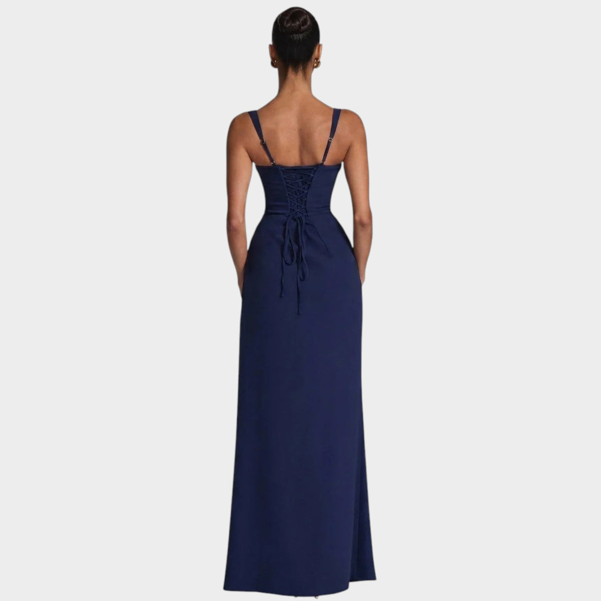 Women’s Square Neck Maxi Dress with Draped Waist
