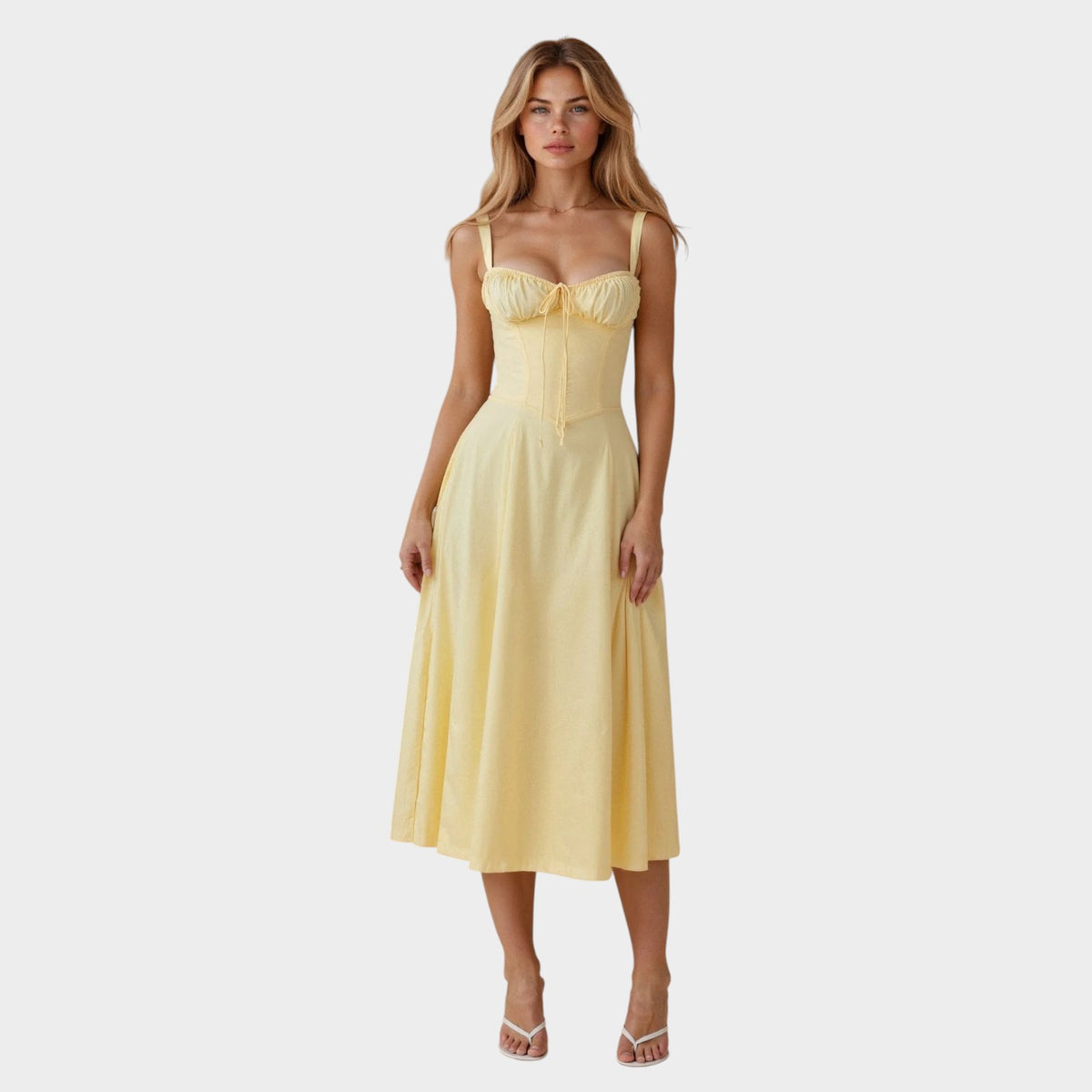 Women’s Waist-Defined Dress Flowy Fabric Elegant Everyday Style
