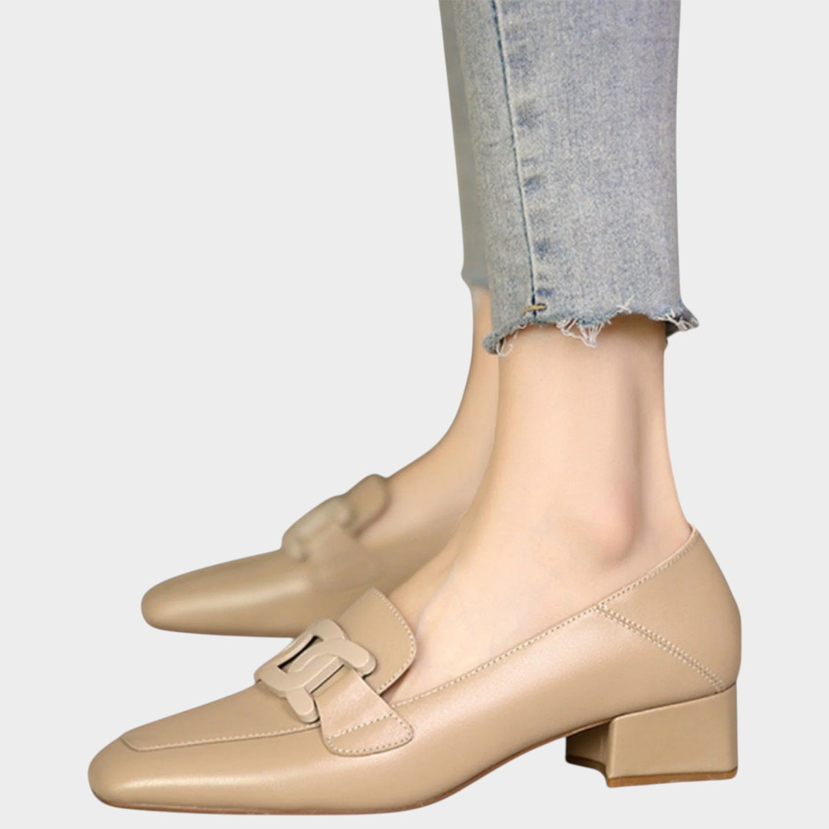 Women’s Heeled Loafers Leather Orthopedic Non-Slip