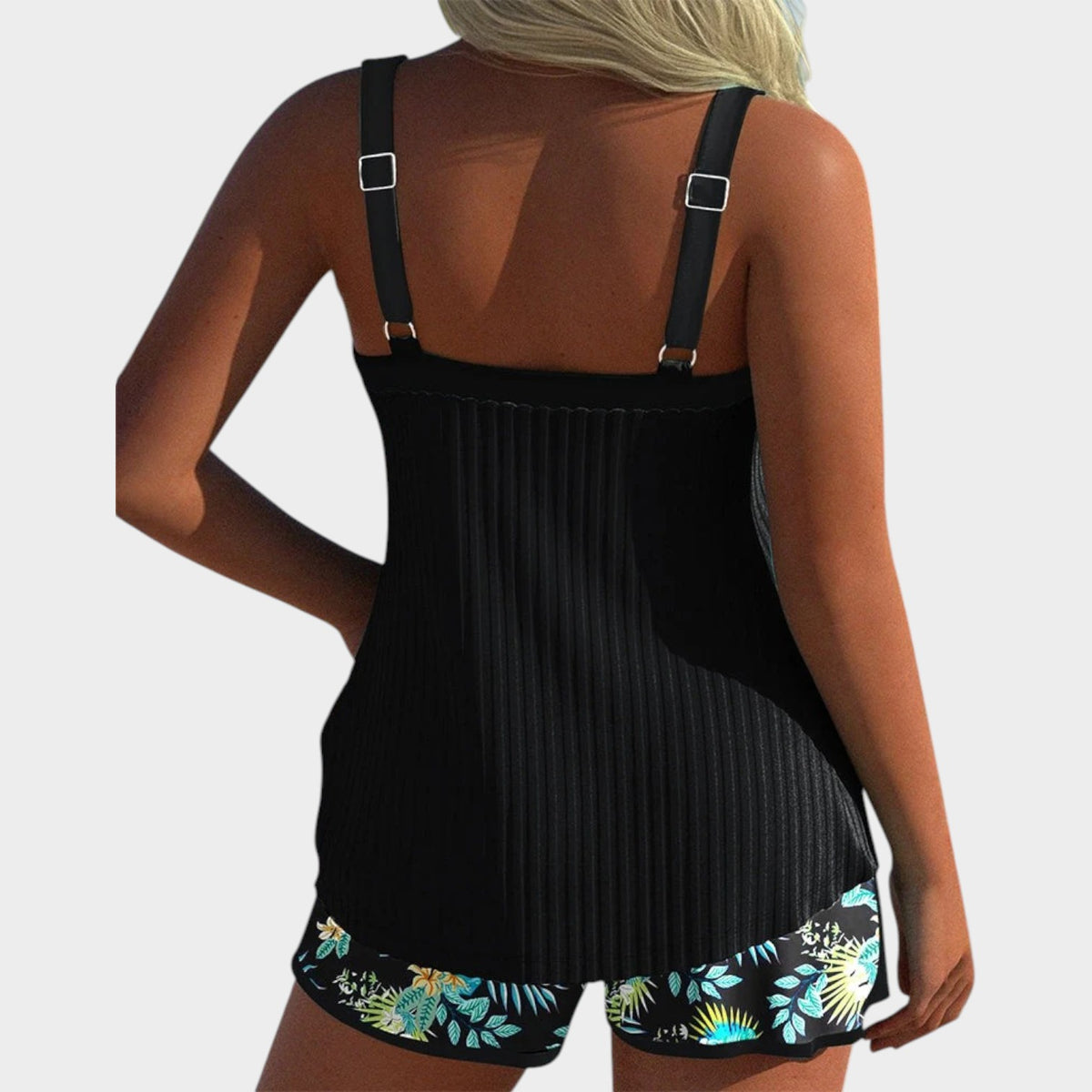 Women’s Tankini Set Floral Print Sleeveless Two-Piece Swimwear