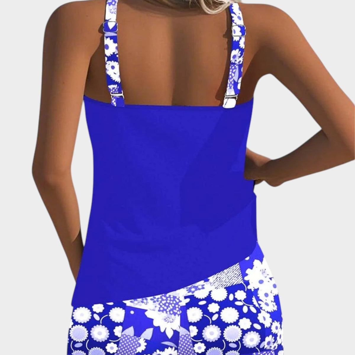 Women’s Tankini Set Sleeveless Top Printed Shorts Polyester Elastane