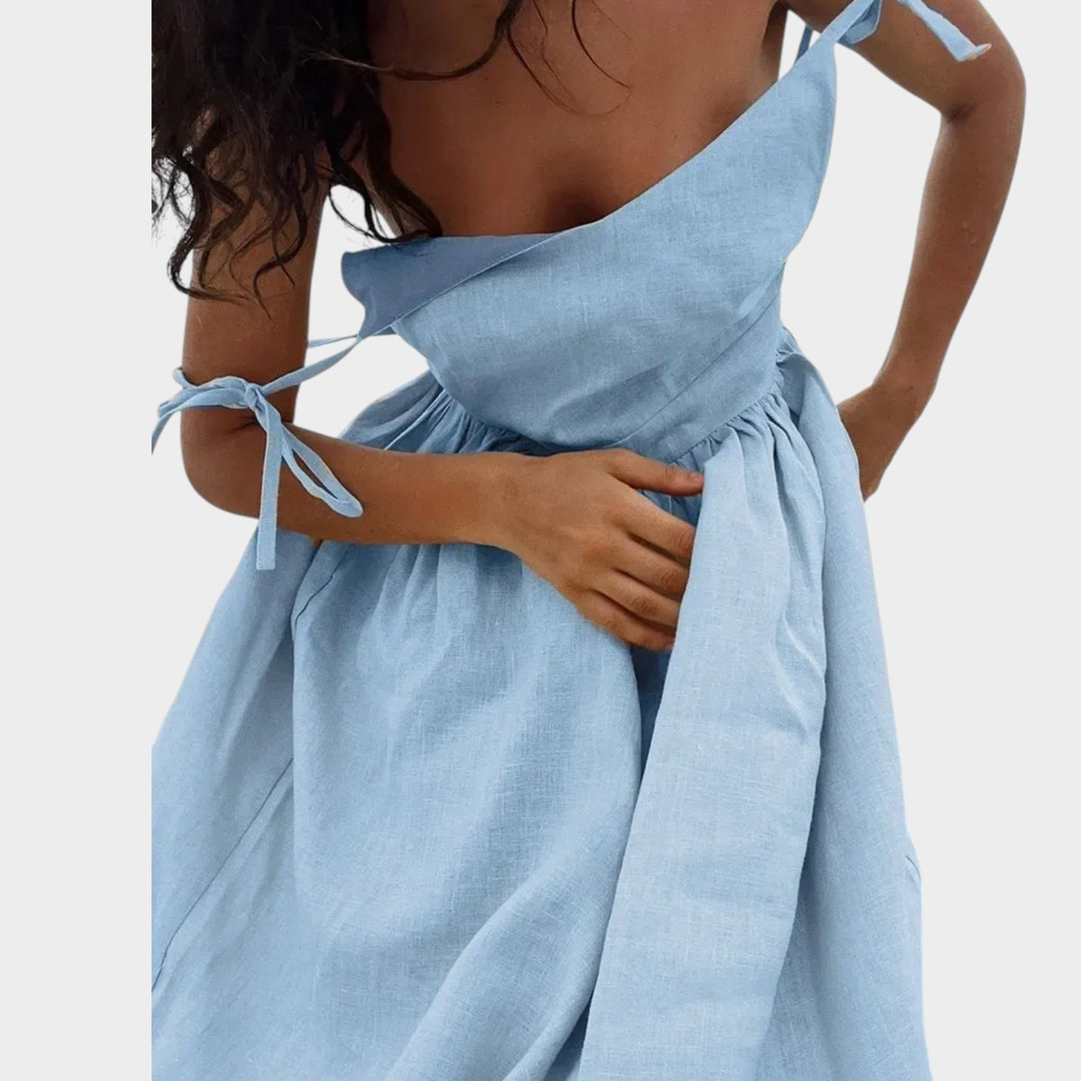 Women’s Sleeveless Maxi Dress with V-Neck and Open Back