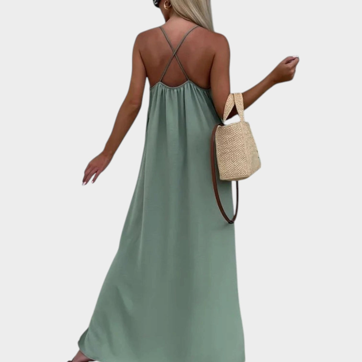 Women’s Summer Maxi Dress with Spaghetti Straps, Relaxed Fit and Side Slit