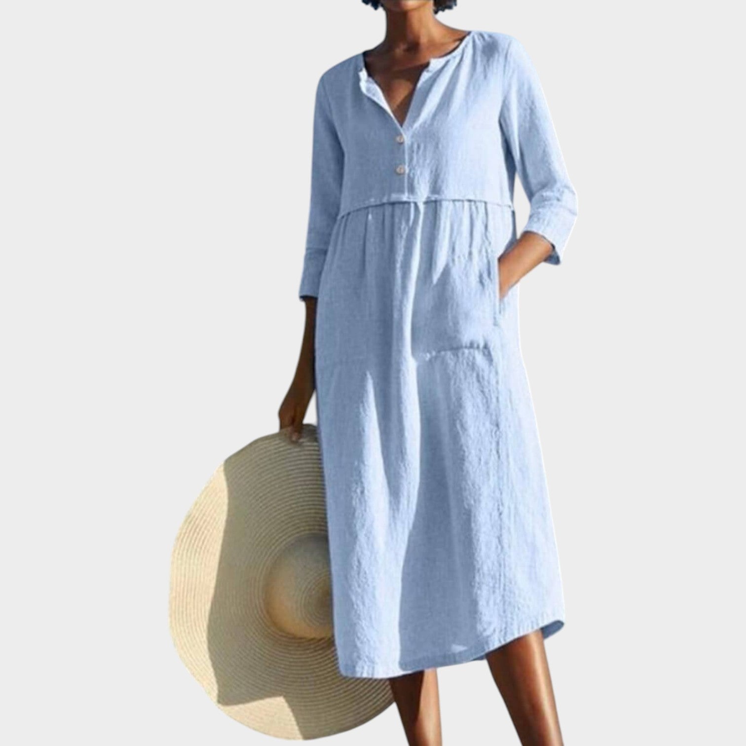 Button Front Shirt Midi Dress