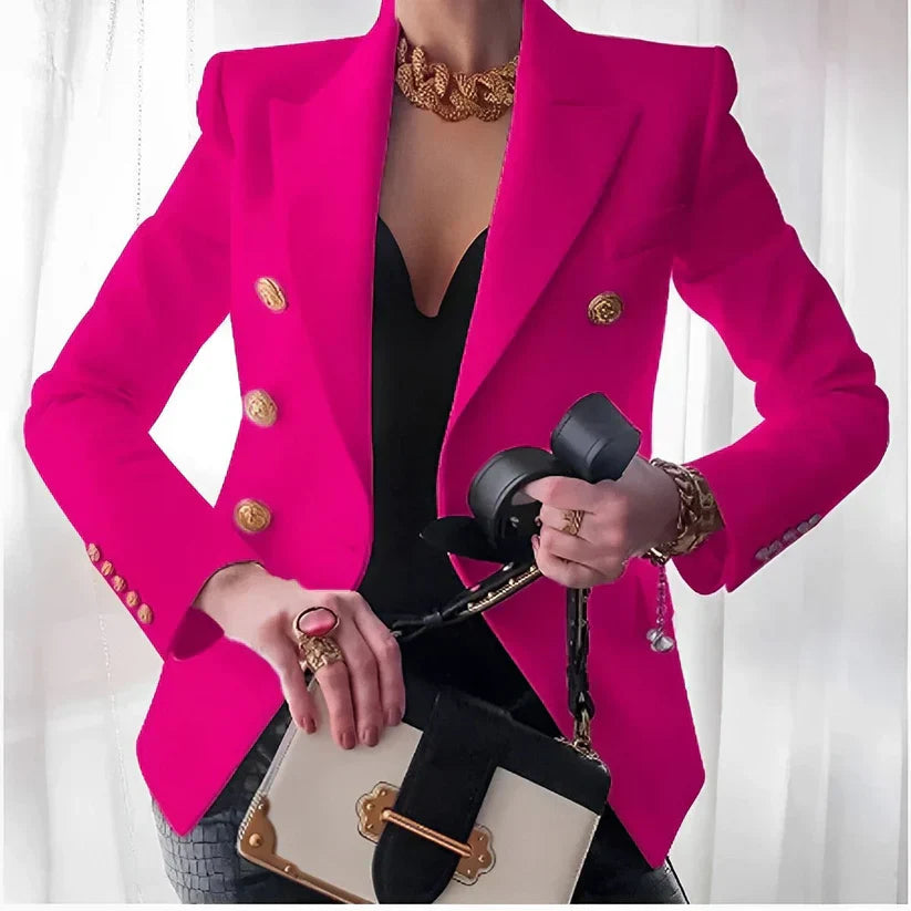Monroe | Women's Timeless Double-Breasted Blazer Featuring Gold Buttons