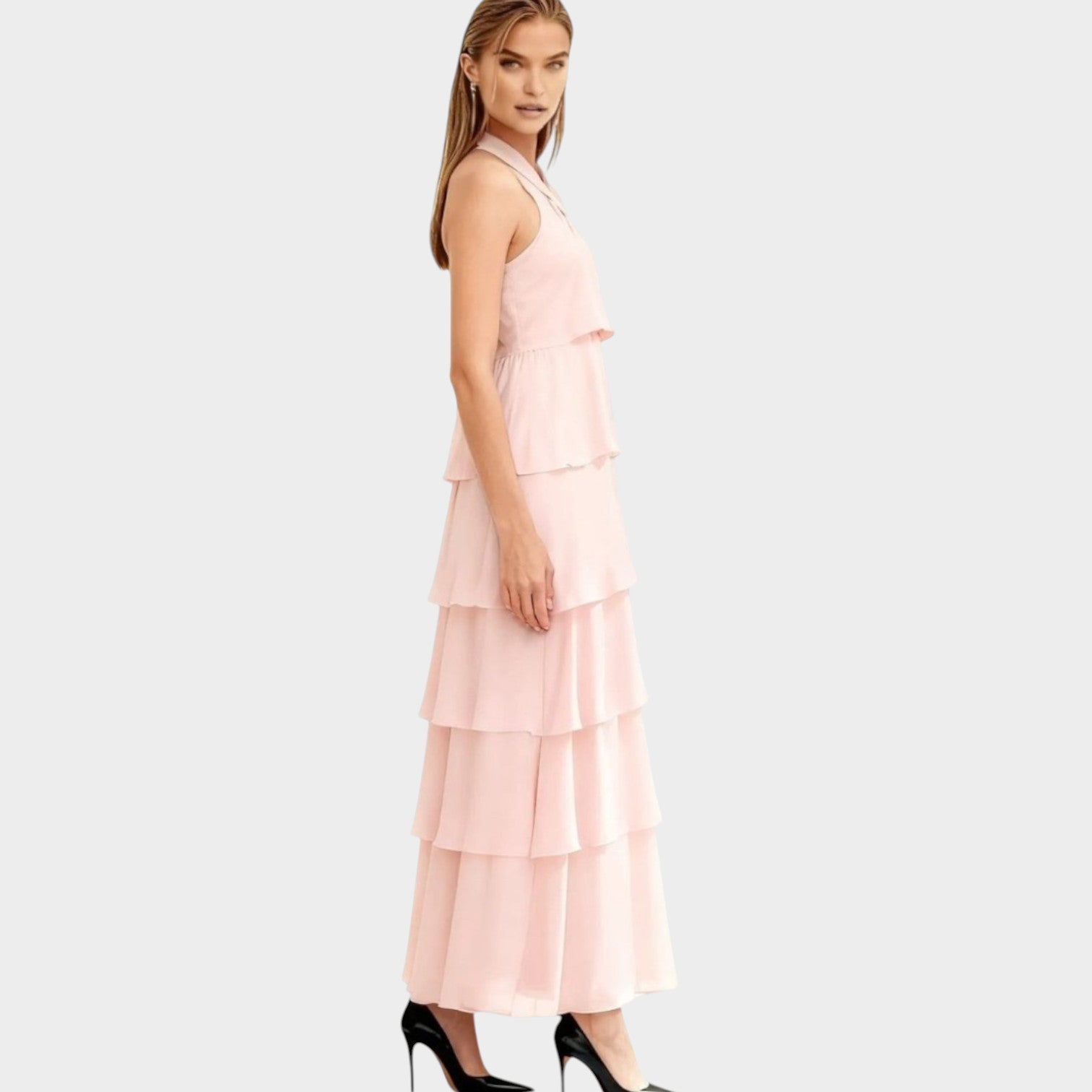 Halter Maxi Wedding Guest Dress