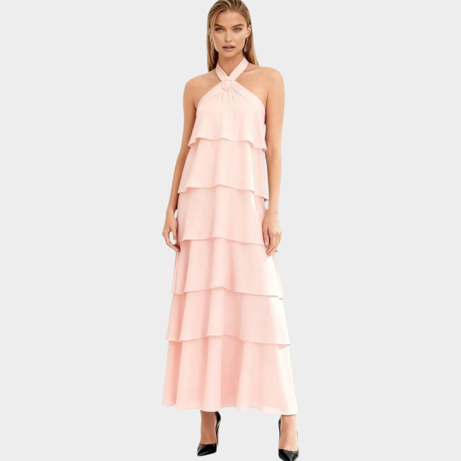 Halter Maxi Wedding Guest Dress
