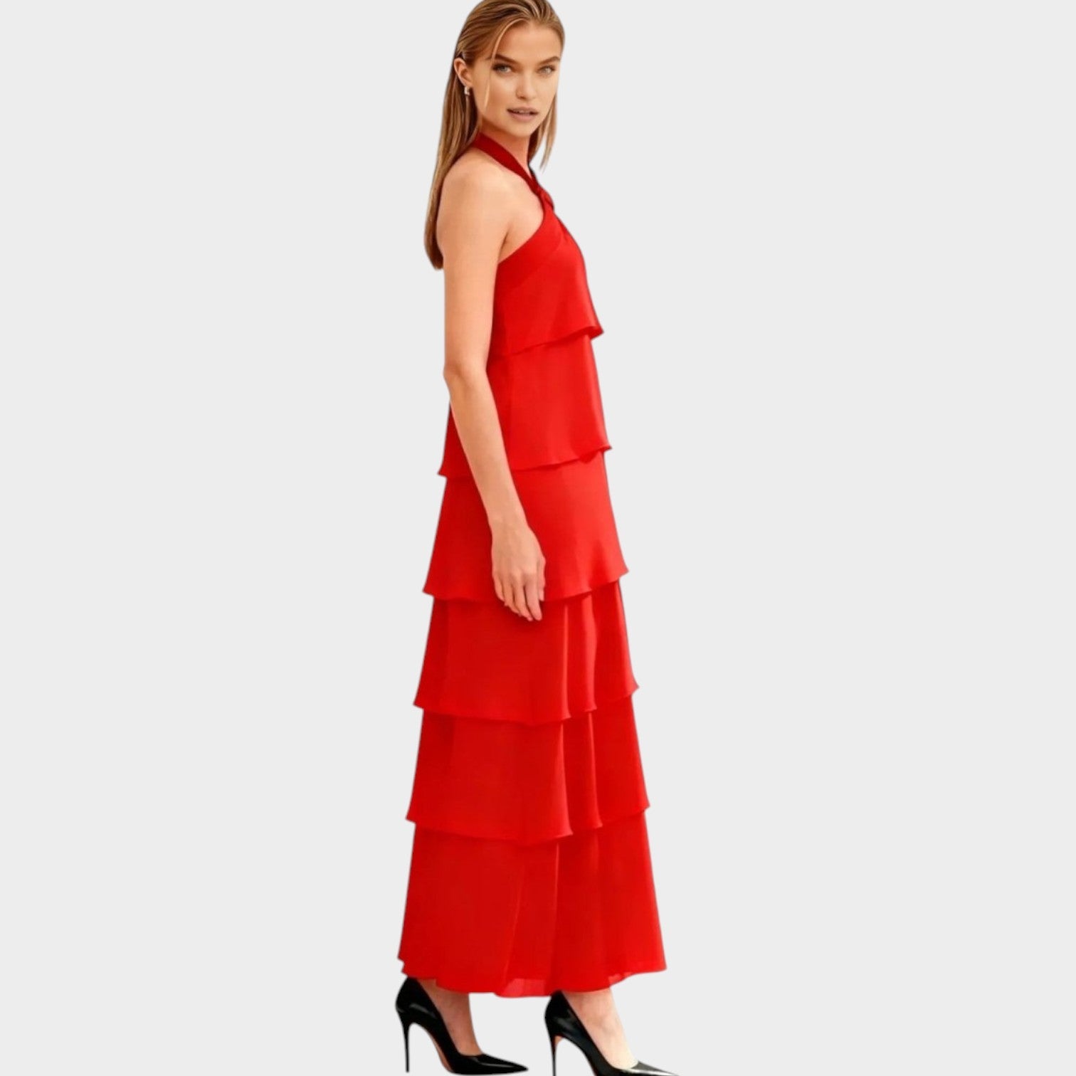 Halter Maxi Wedding Guest Dress