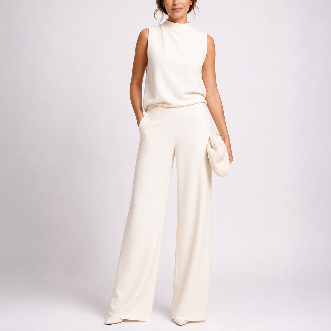 Larkin | Women's Sleeveless High Neck Wide-Leg Jumpsuit