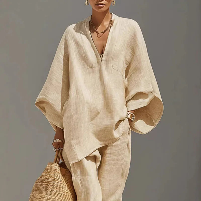 Lavinia | Women's Coordinated Batwing Wide-Leg Set