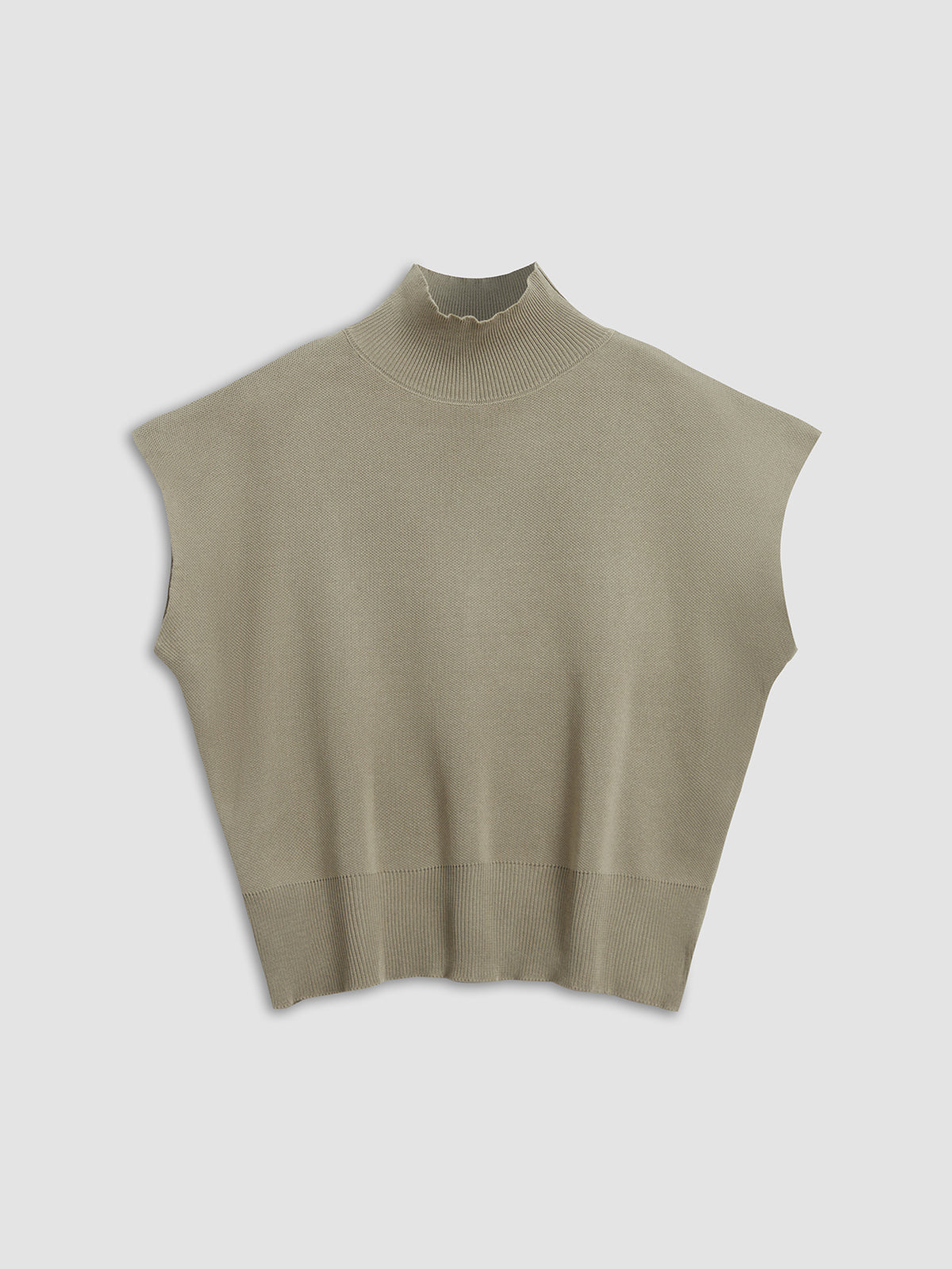 Noira | Women's Sleeveless Mock Neck Top with Padded Shoulders