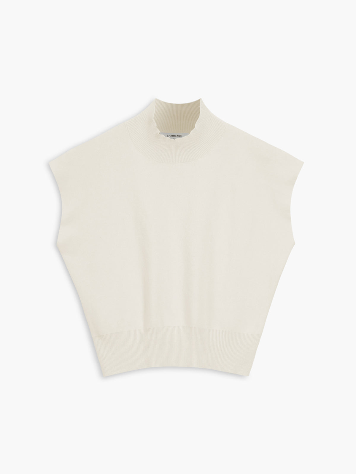 Noira | Women's Sleeveless Mock Neck Top with Padded Shoulders