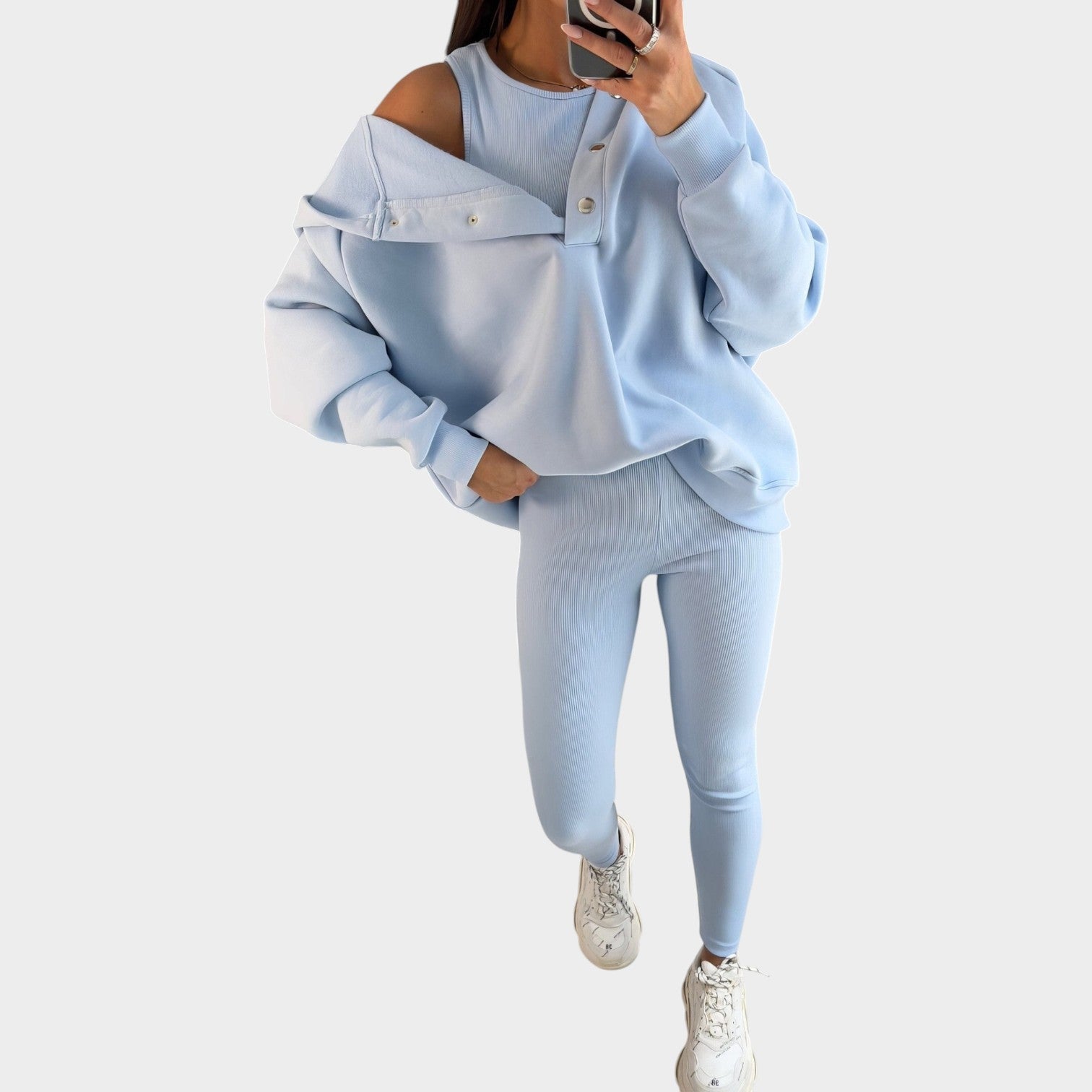 Comfort Ribbed Three Piece Lounge Set