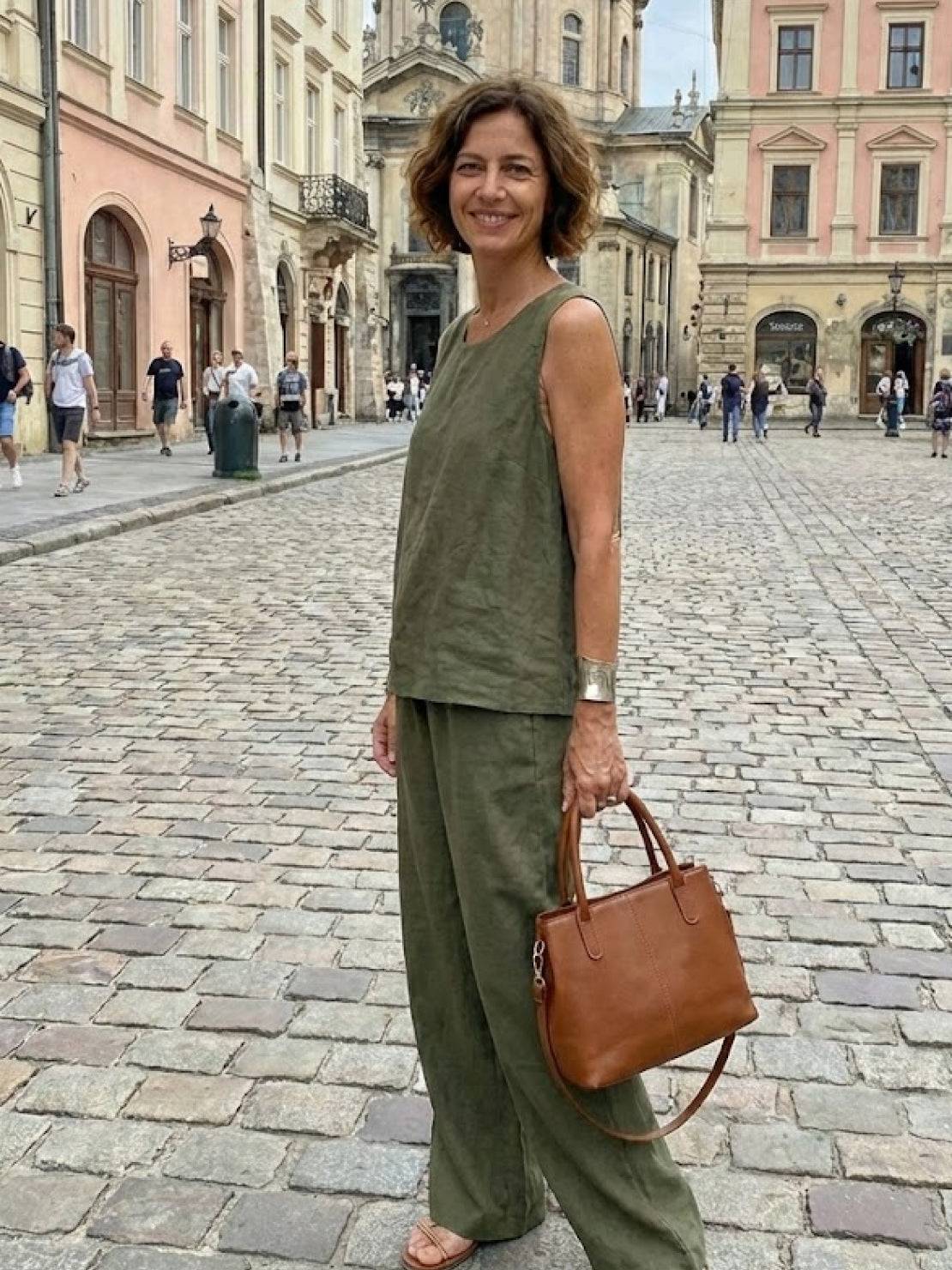 Olivia | Women's Sleeveless Tank and Wide-Leg Pant Set