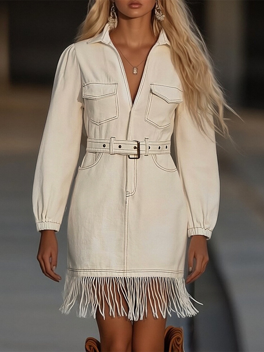Marissa | Women's Mini Dress with Fringe Detail