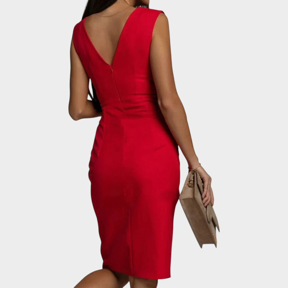 Women's V Neck Midi Cocktail Dress