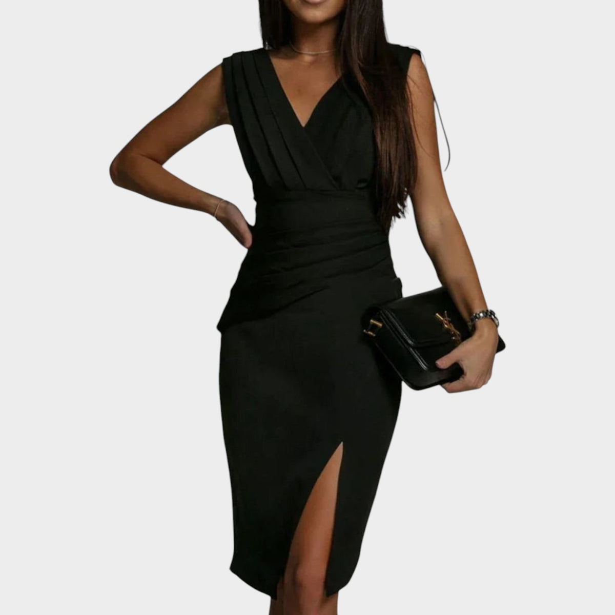 Women's V Neck Midi Cocktail Dress