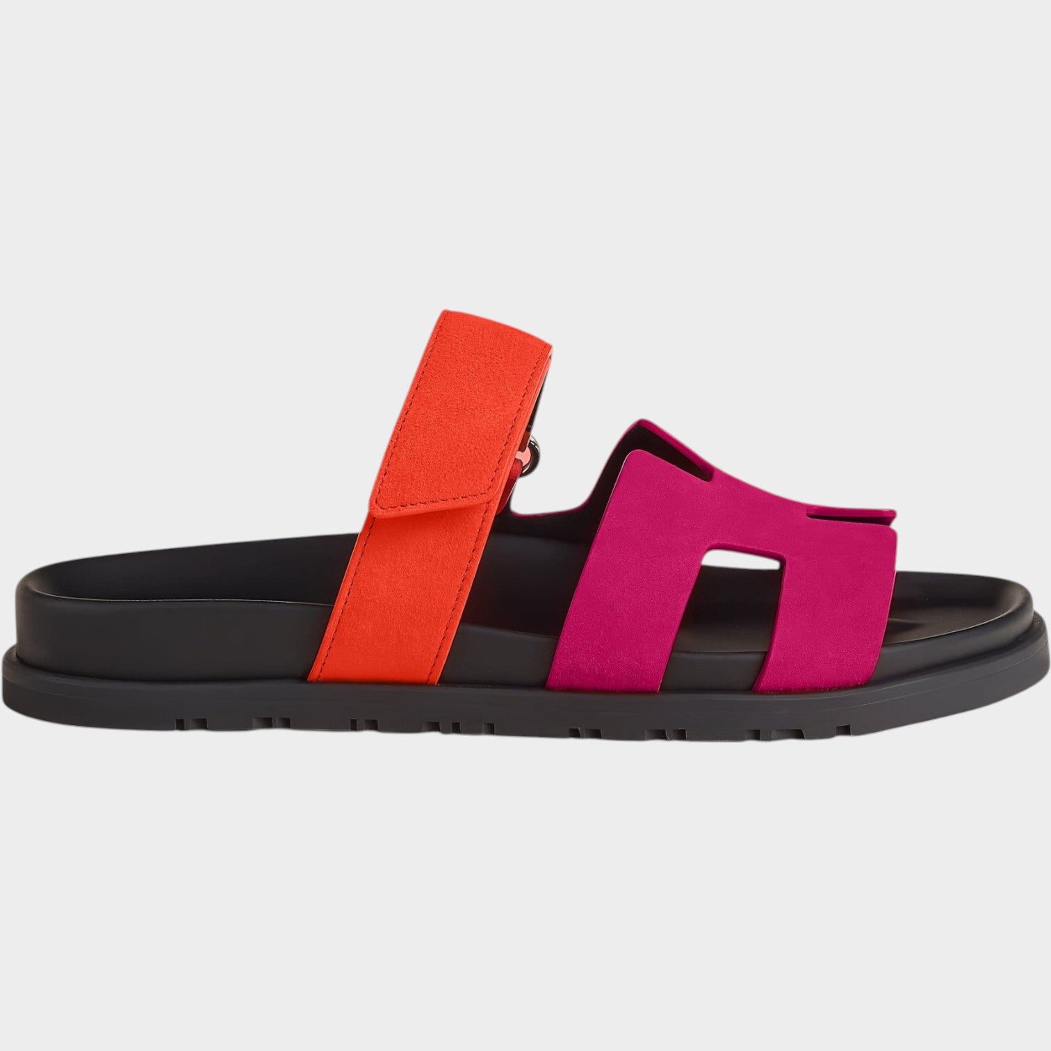 Comfort Leather Slide Sandals with Adjustable Strap