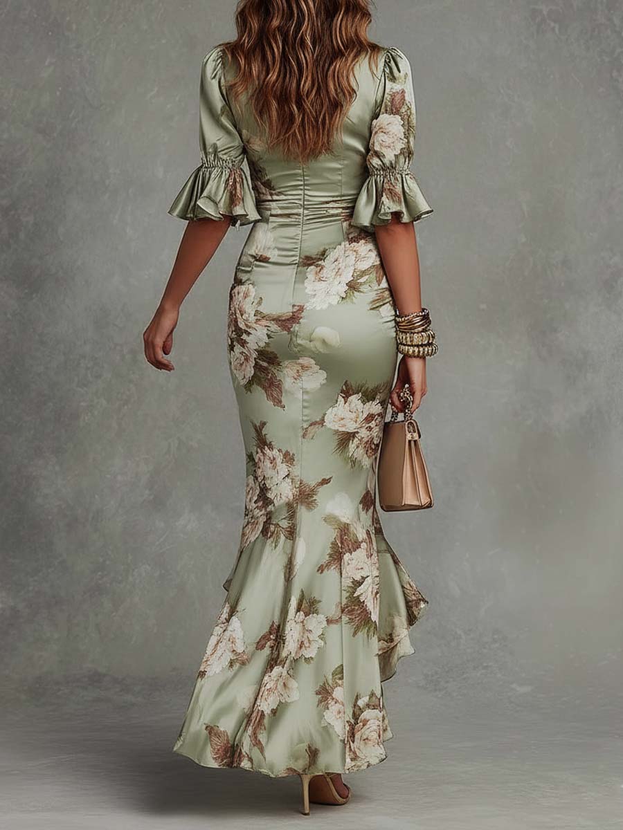 Minerva | Women's Maxi Dress with Floral Wrap Design
