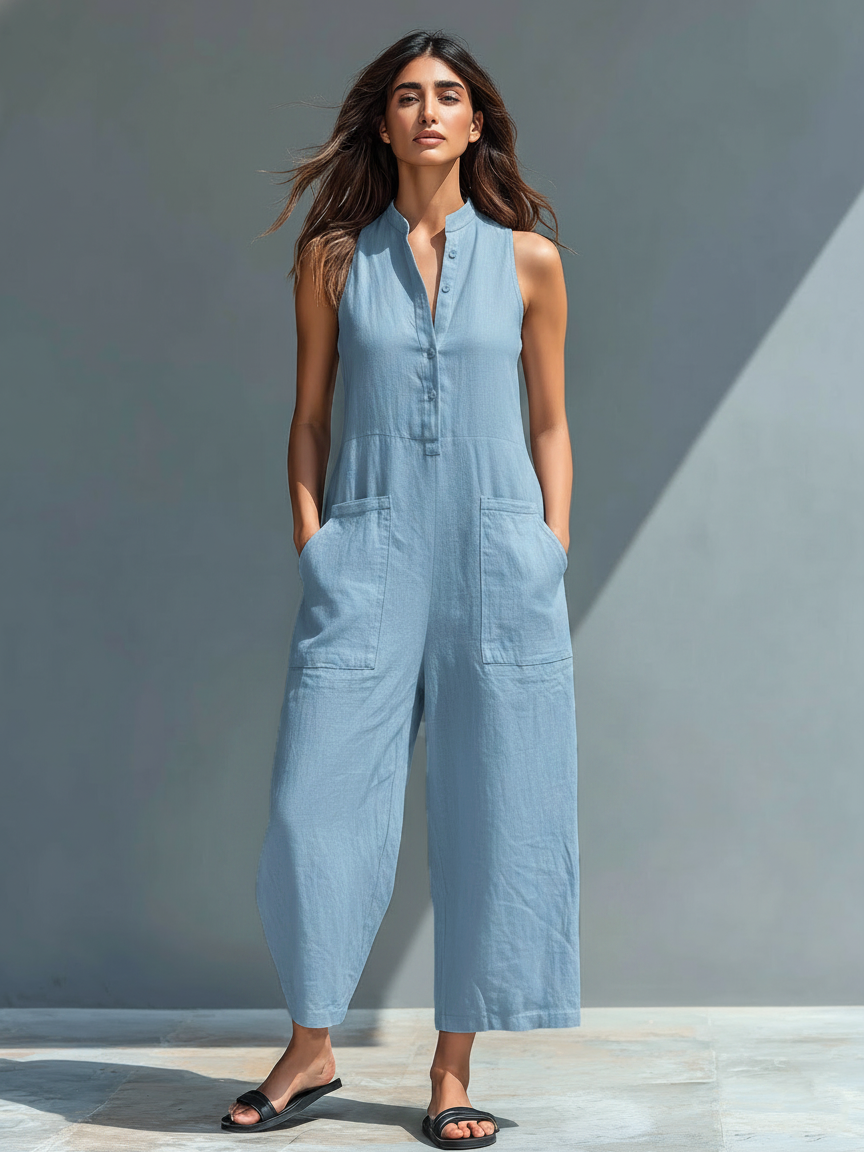 Naomi | Women's Sleeveless Wide-Leg Jumpsuit