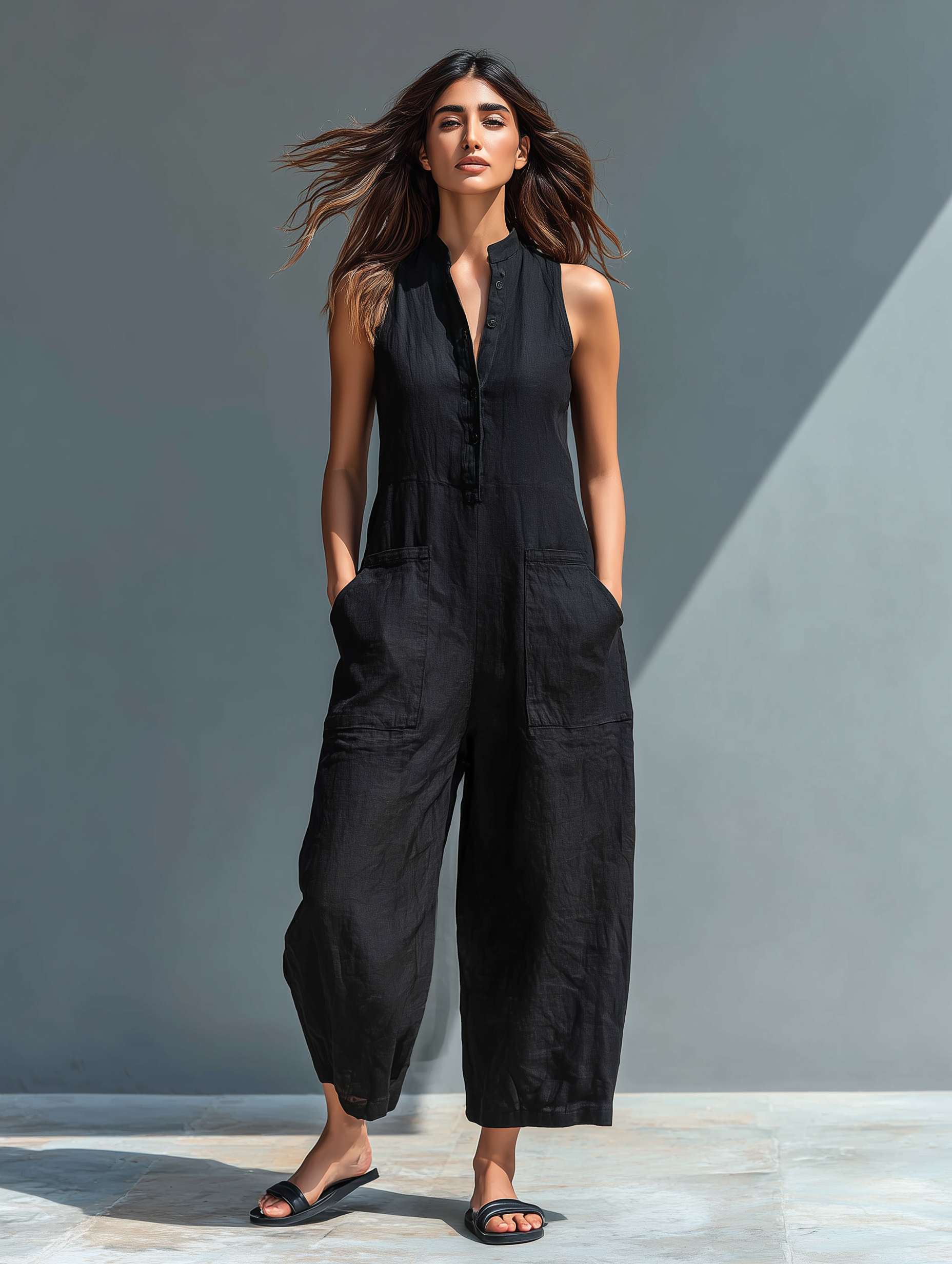 Naomi | Women's Sleeveless Wide-Leg Jumpsuit