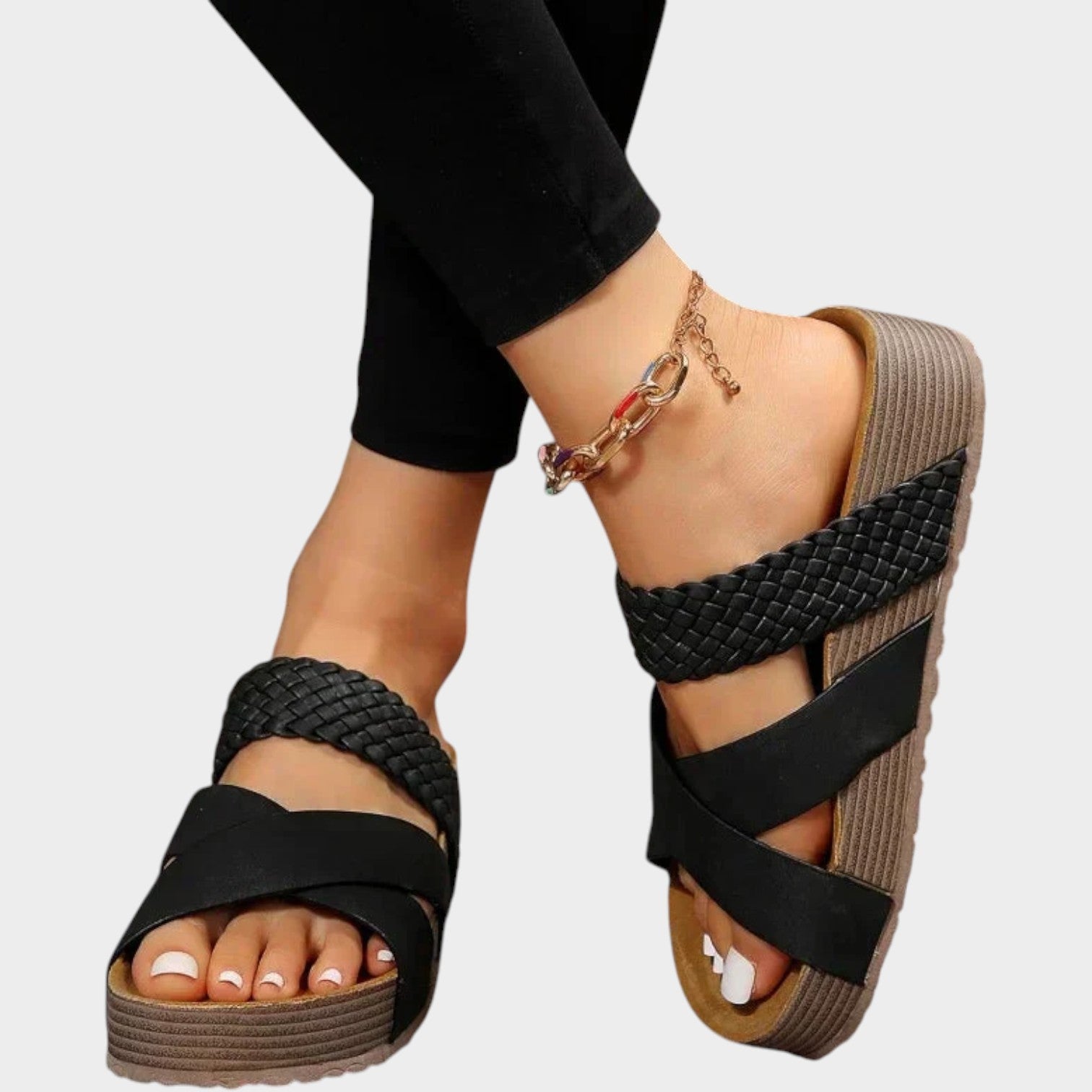 Orthopedic Slide On Wedge Sandals