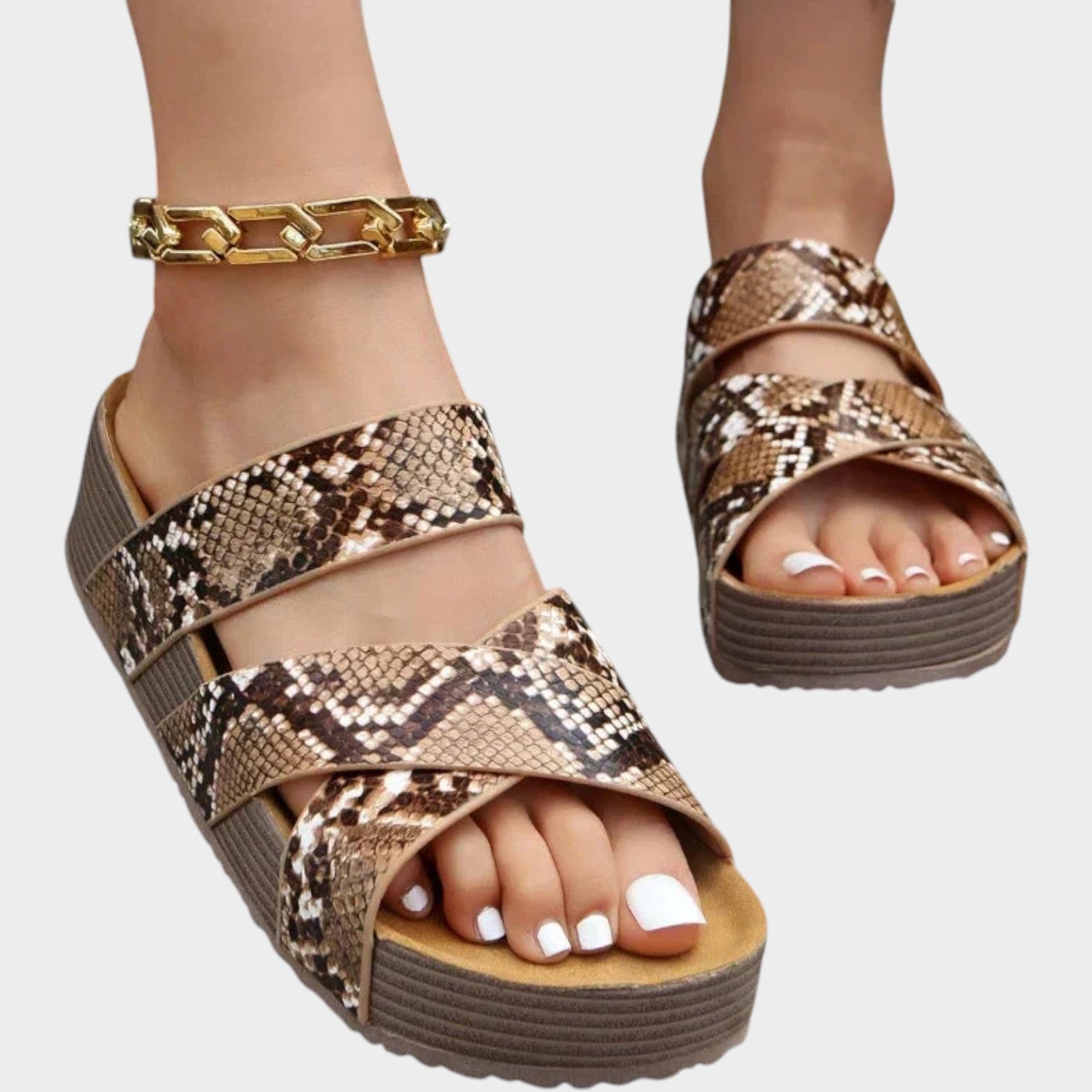 Orthopedic Slide On Wedge Sandals