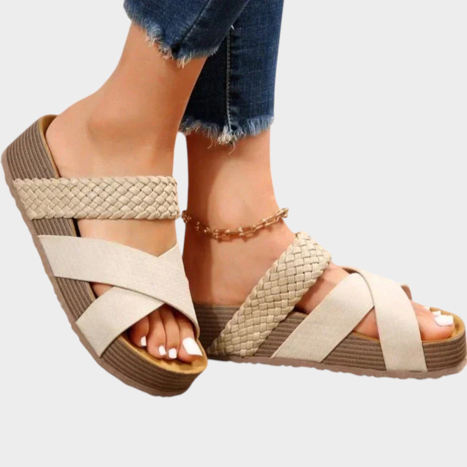 Orthopedic Slide On Wedge Sandals