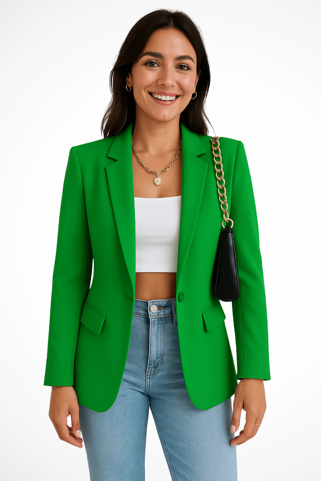 Nicolette | Women's Black Blazer with Single Button Closure