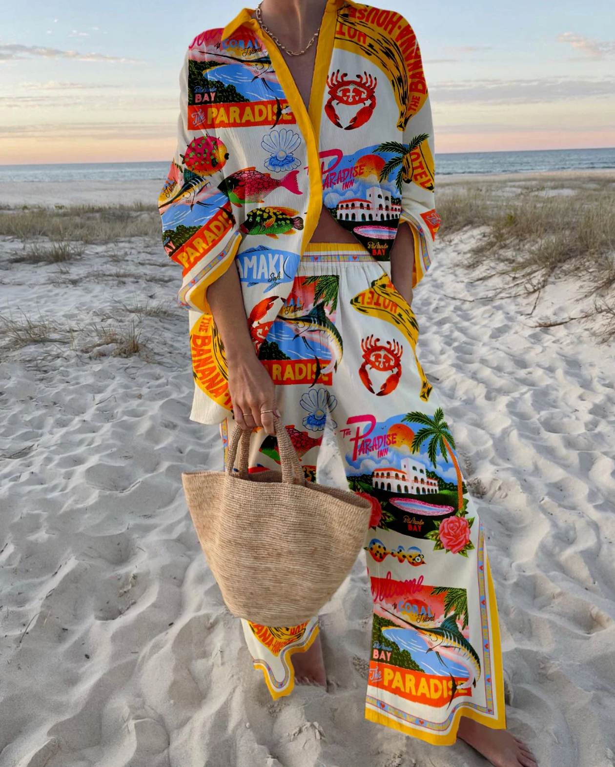 Noelle | Women's Long Sleeve Printed Two-Piece Set