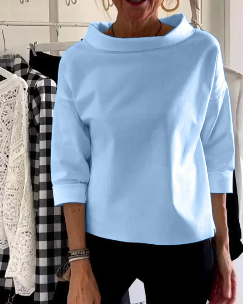 Maya | Women's Casual Top with Bateau Neck and 3/4 Sleeves