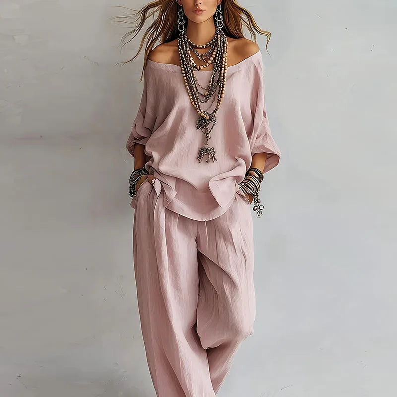Octavia | Women's Off-Shoulder Wide-Leg Coordinated Set