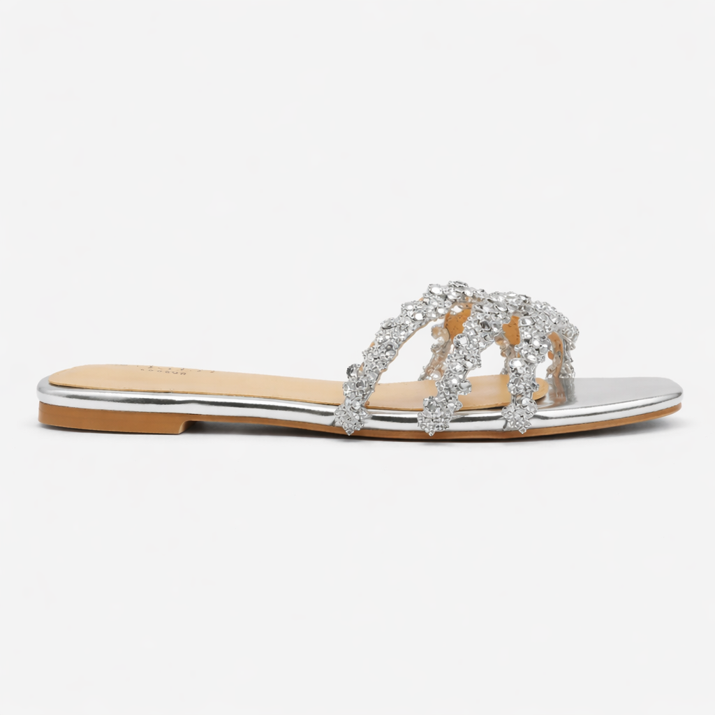 Ophira | Women's Flat Sandals with Crystal Accents