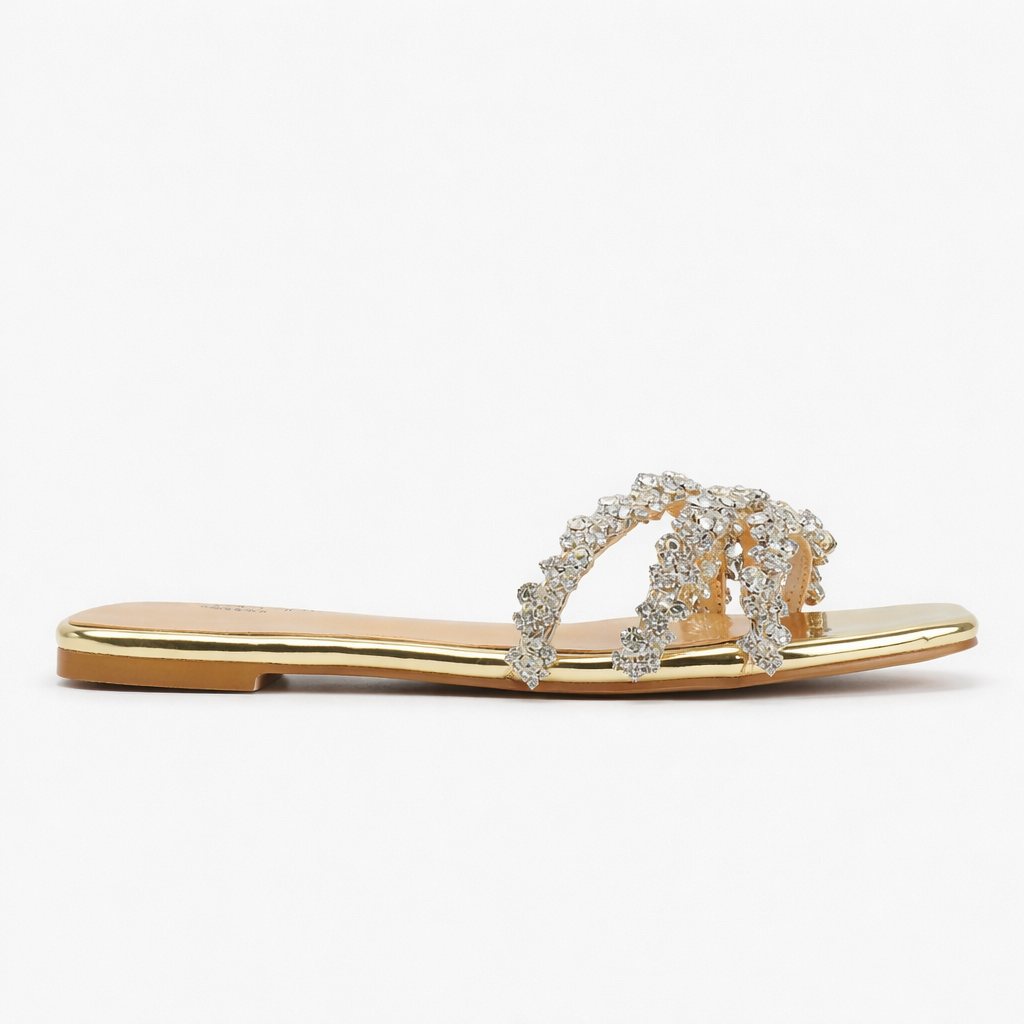 Ophira | Women's Flat Sandals with Crystal Accents