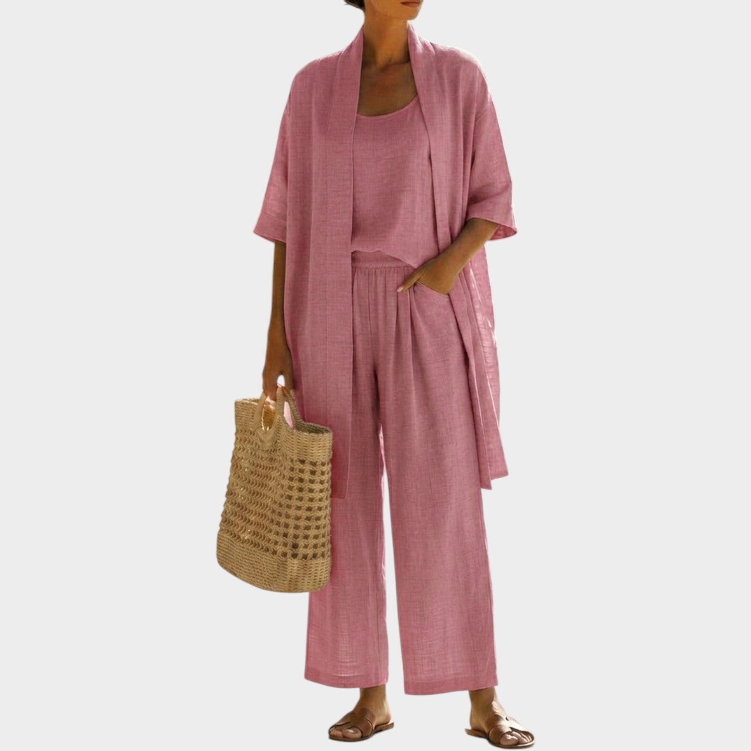 Casual Linen Three Piece Matching Set