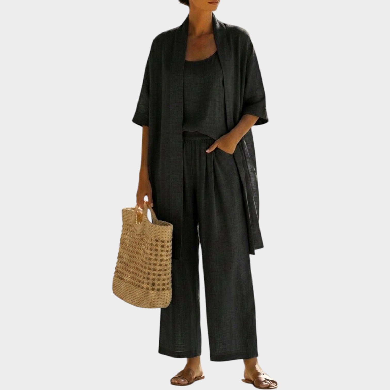 Casual Linen Three Piece Matching Set
