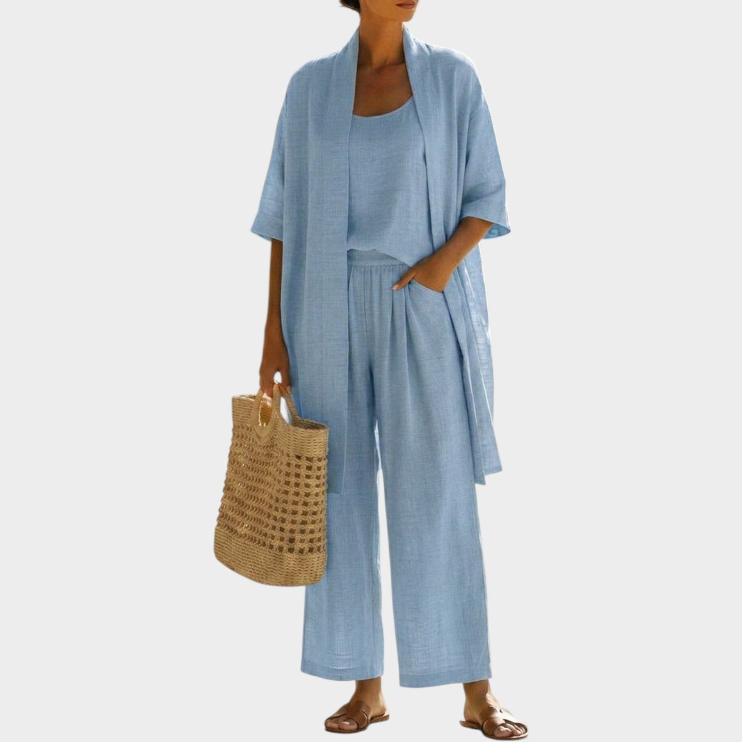 Casual Linen Three Piece Matching Set