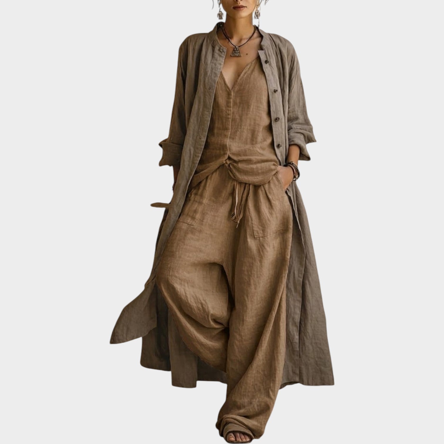 Women's Bohemian Cotton & Linen 3-Piece Set