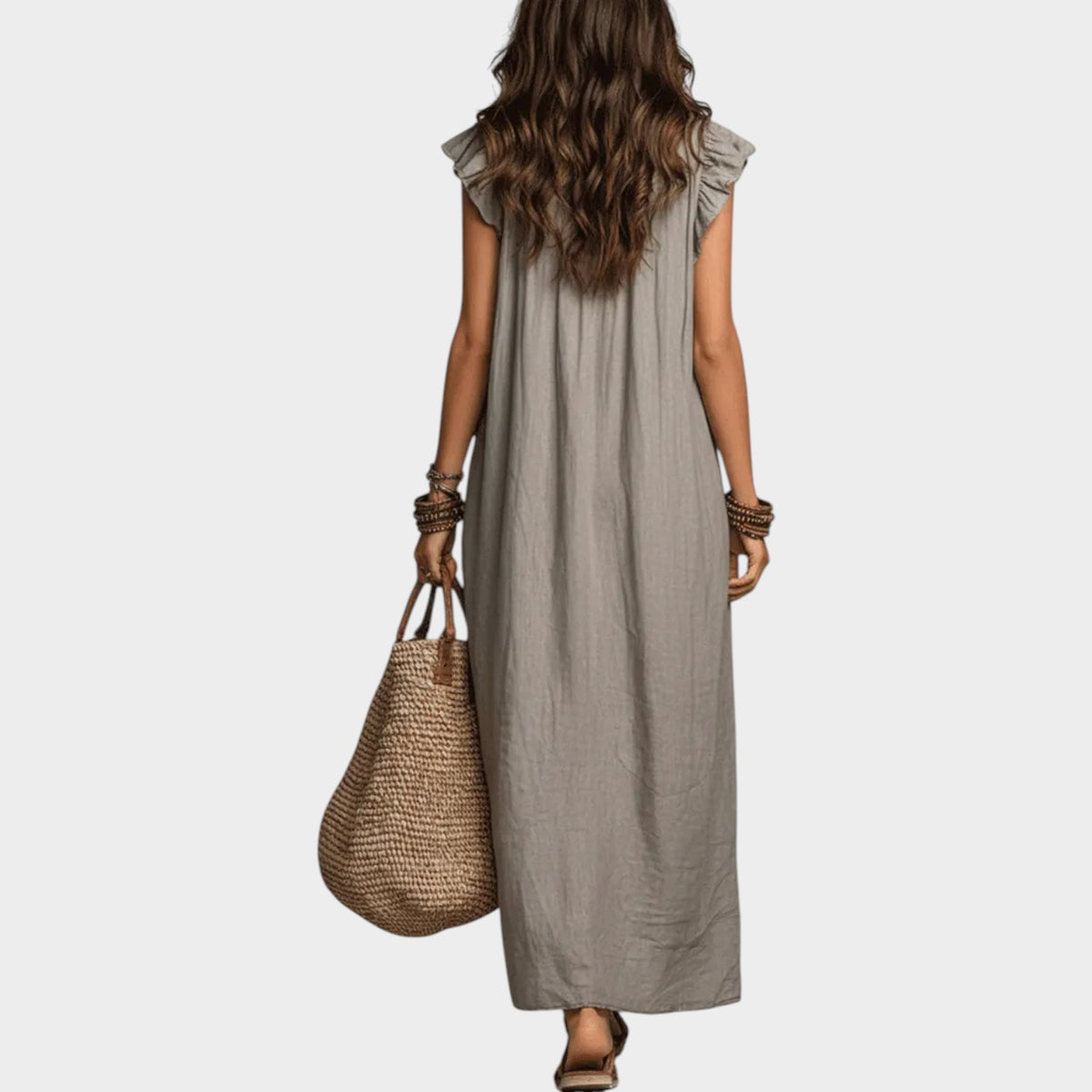 Women's Maxi Dress Sleeveless Ruffle