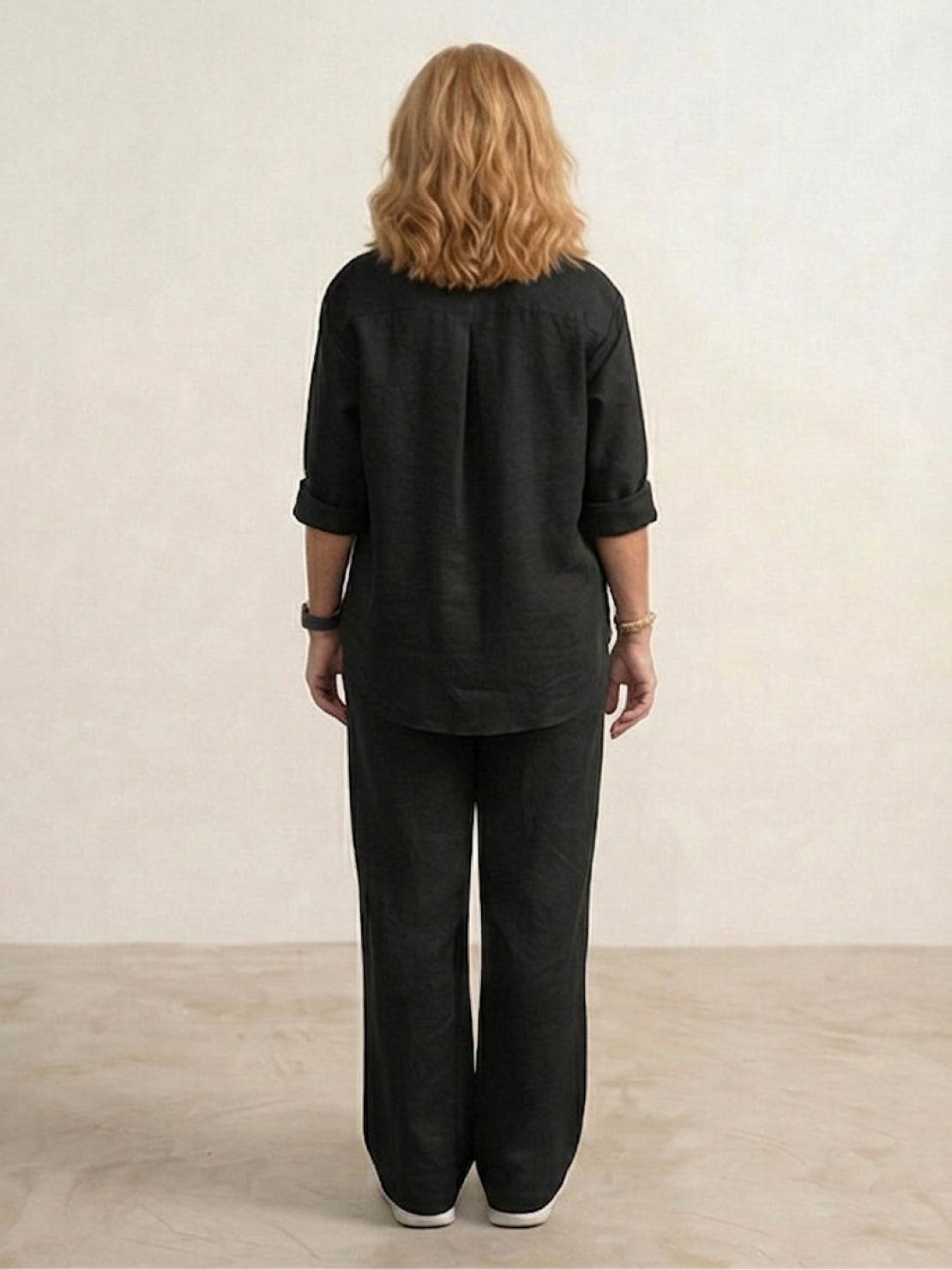 Vivian | Women's Relaxed Button-Up Shirt and Wide-Leg Pant Ensemble