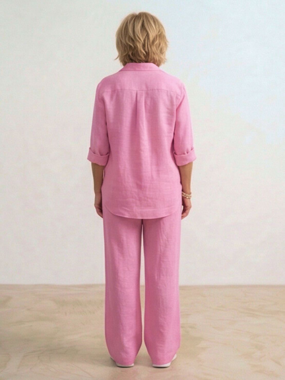 Vivian | Women's Relaxed Button-Up Shirt and Wide-Leg Pant Ensemble