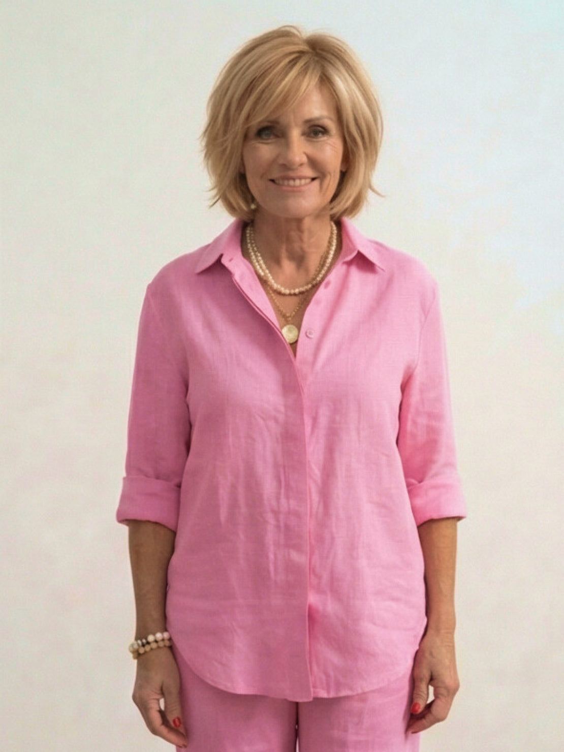 Vivian | Women's Relaxed Button-Up Shirt and Wide-Leg Trousers Ensemble