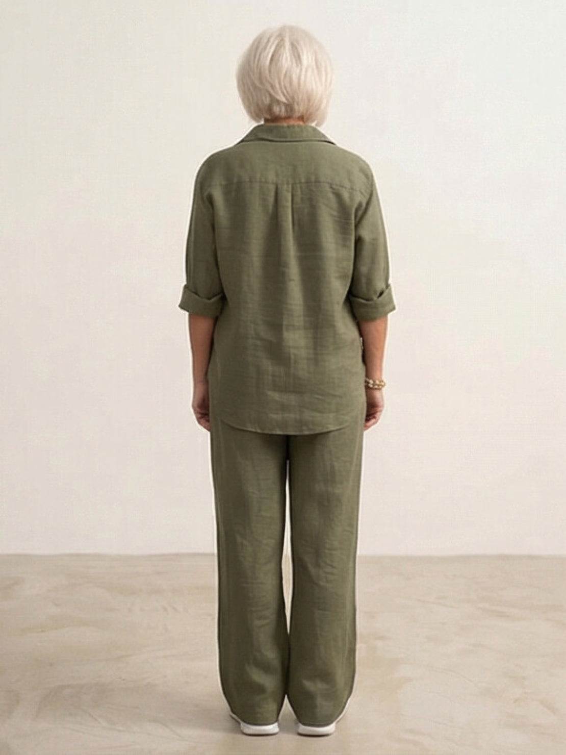Vivian | Women's Relaxed Button-Up Shirt and Wide-Leg Pant Ensemble