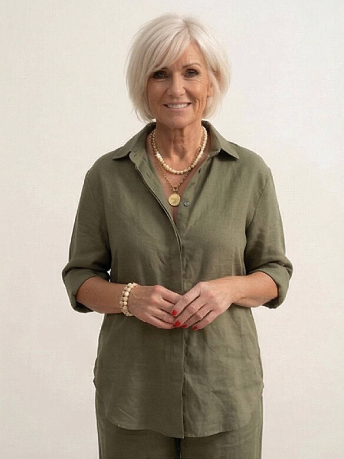Vivian | Women's Relaxed Button-Up Shirt and Wide-Leg Pant Ensemble