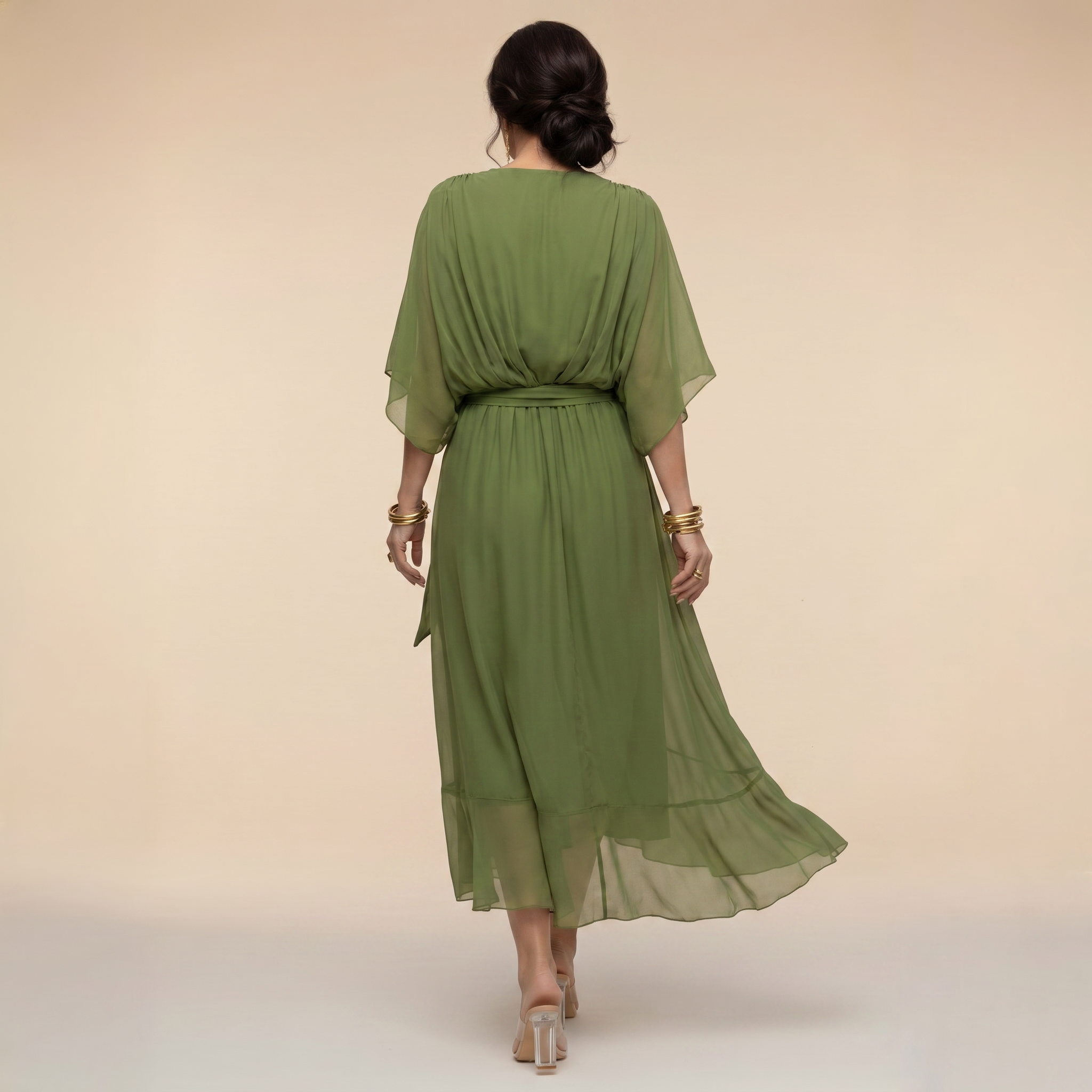 Penelope | Women's V-Neck Wrap Midi Dress" can be rewritten as:
"Penelope | Women's Midi Dress with V-Neck Wrap Design