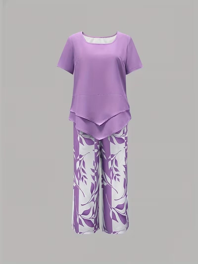 Primrose | Women's Leaf Pattern Two-Piece Ensemble
